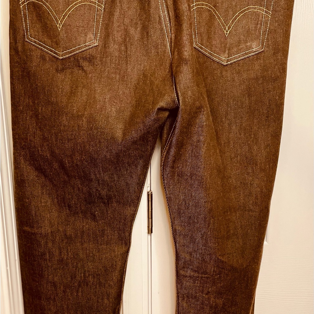 Levi's 501 Chocolate Brown Straight Leg Jeans - Picture 5 of 6